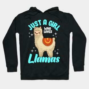 Funny Just A Girl Who Loves Llamas Cute Llama Hoodie